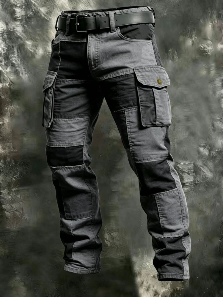 Cotton Men Cargo Pants Khaki C - Joggers Pants review and price