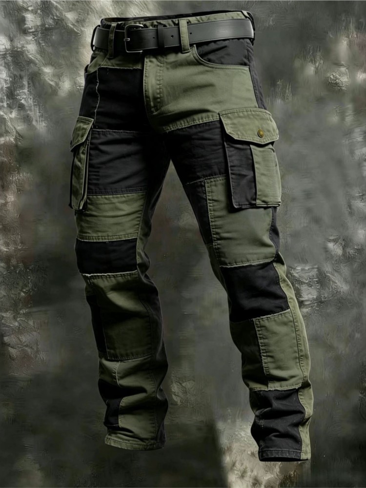 Cotton Men Cargo Pants Khaki C - Joggers Pants review and price