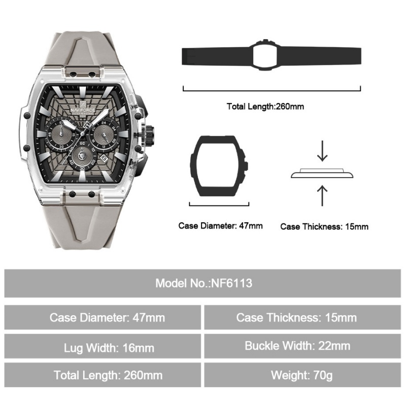 NAVIFORCE Men's 5ATM Waterproo - Running Watch review and price